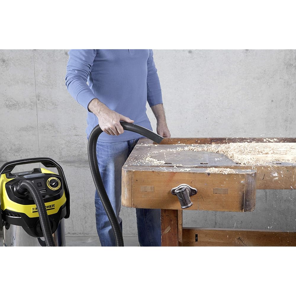 Kärcher Sans sac WD 6 P Premium Aspirateur multifonction avec Prise d'asservissement/Cuve 30 L 1300 W Noir/Jaune : Cuisine et Maison