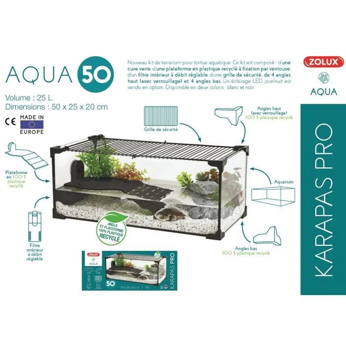 Terrarium tortue Karapas Terra 100 Pro noir - Zolux Noir