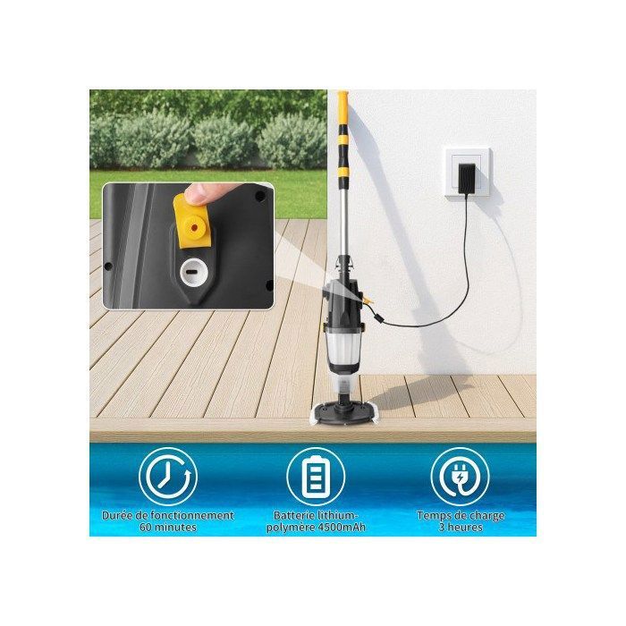 ALIGHTUP - Aspirateur de piscine électrique à main, Électrique Nettoyeur de piscine, Nettoyeur à batterie, 230V, 33W - Bleu