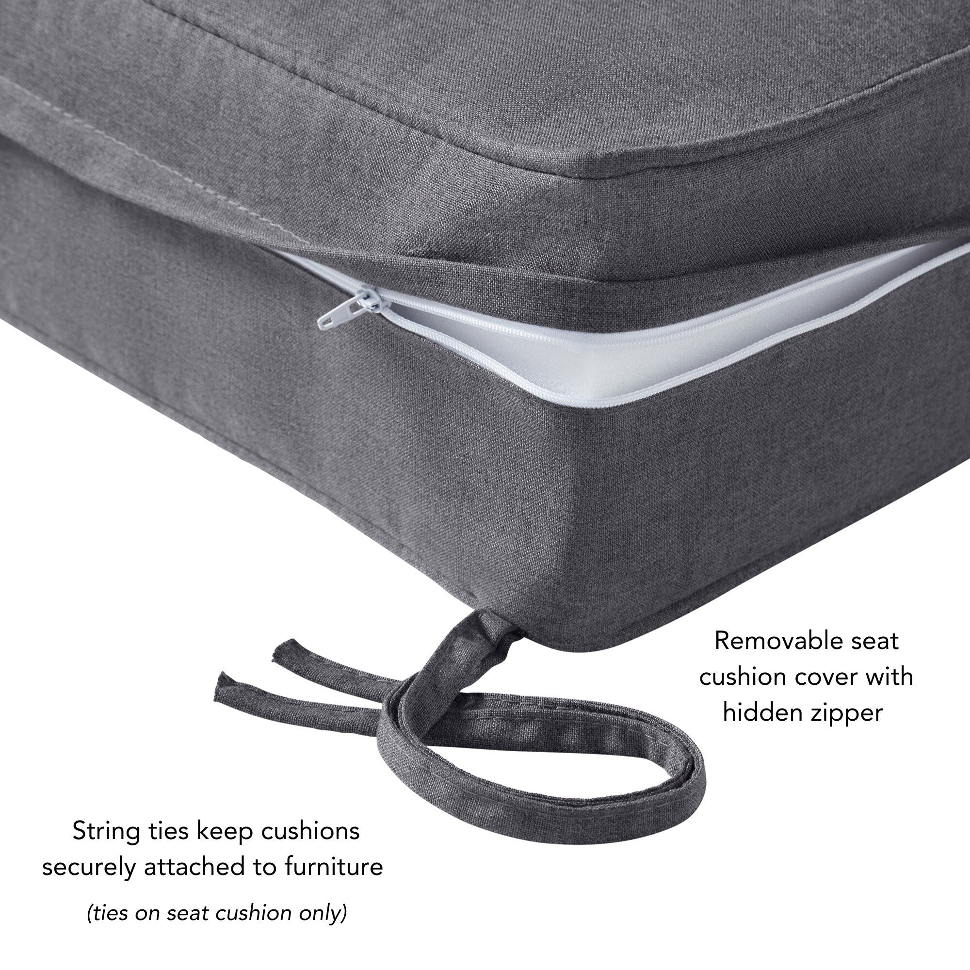 Ensemble de deux coussins d'extérieur haut de gamme Sunbrella pour assise profonde
