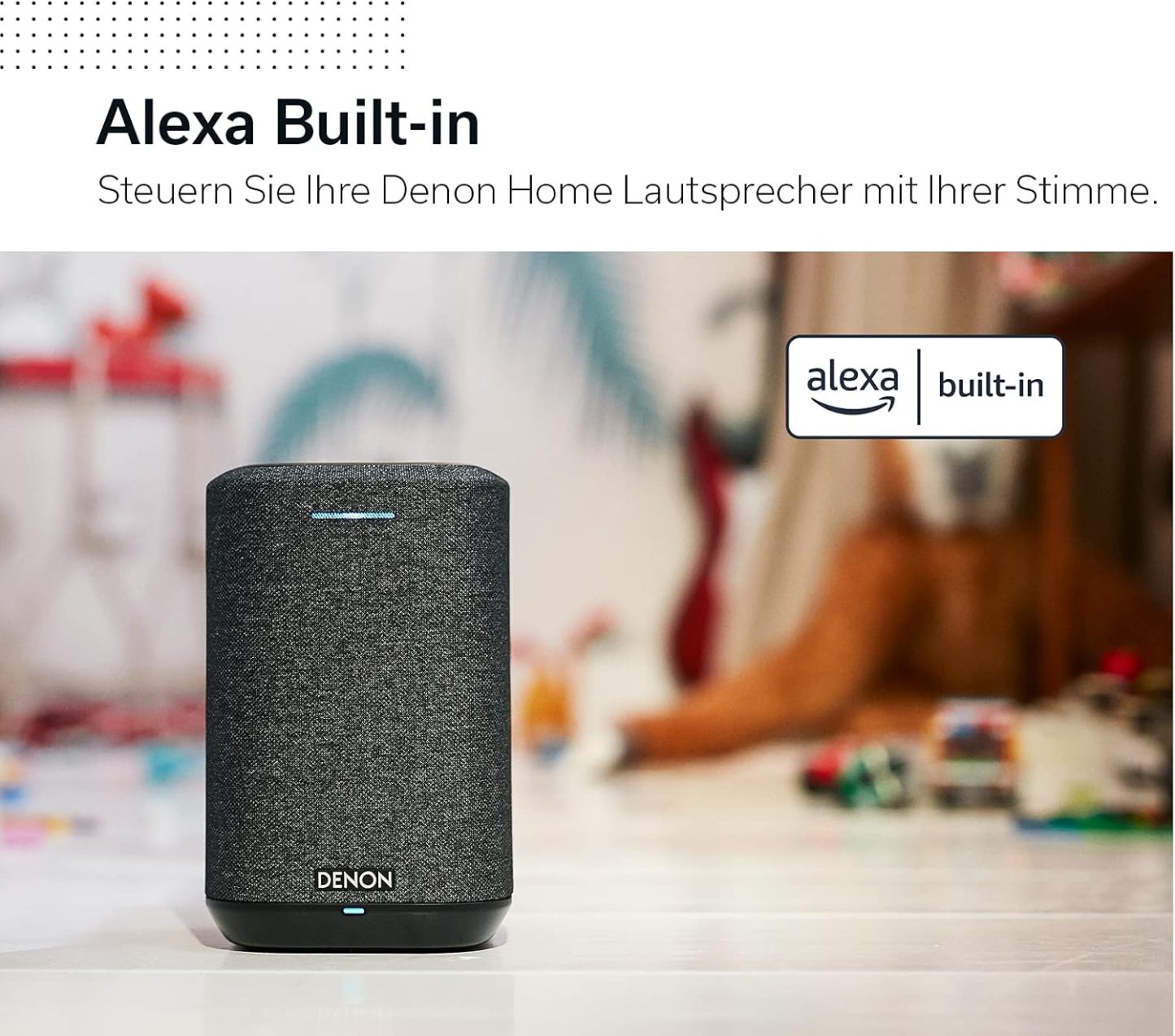 Denon Home 150 enceinte multiroom Hi-Fi avec HEOS intégré, Alexa intégrée, Wi-Fi, Bluetooth, USB, AirPlay 2, audio Hi-Res, noir
