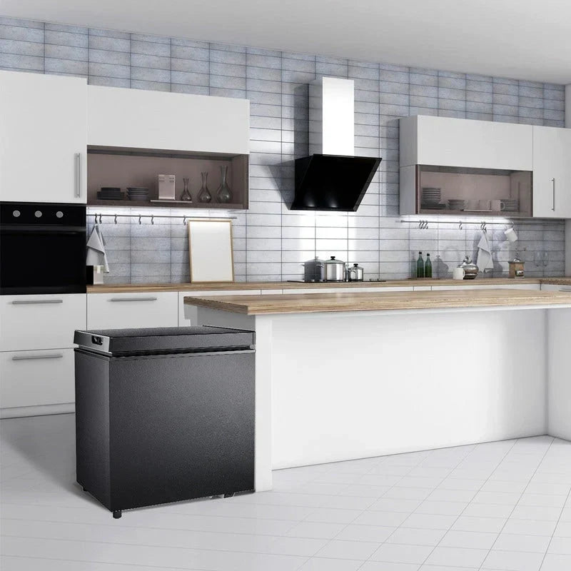 Congélateur coffre de 51 L avec panier amovible, drain inférieur, thermostat à 7 niveaux, conception autonome pour la maison et l'appartement