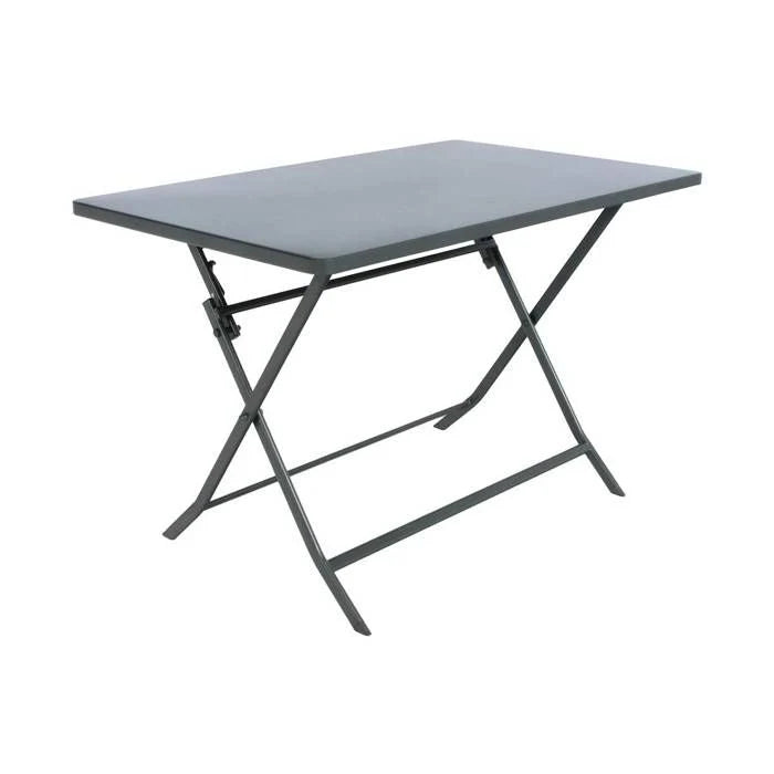 Table de jardin pliante carrée "Greensboro" pétrole 2 places en acier traité époxy - Hespéride