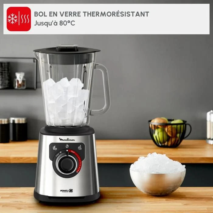 Moulinex PerfectMix + Blender haute vitesse, 1200 W, bol 2 L, Capacité utile 1,5 L, Technologie de lames Powelix