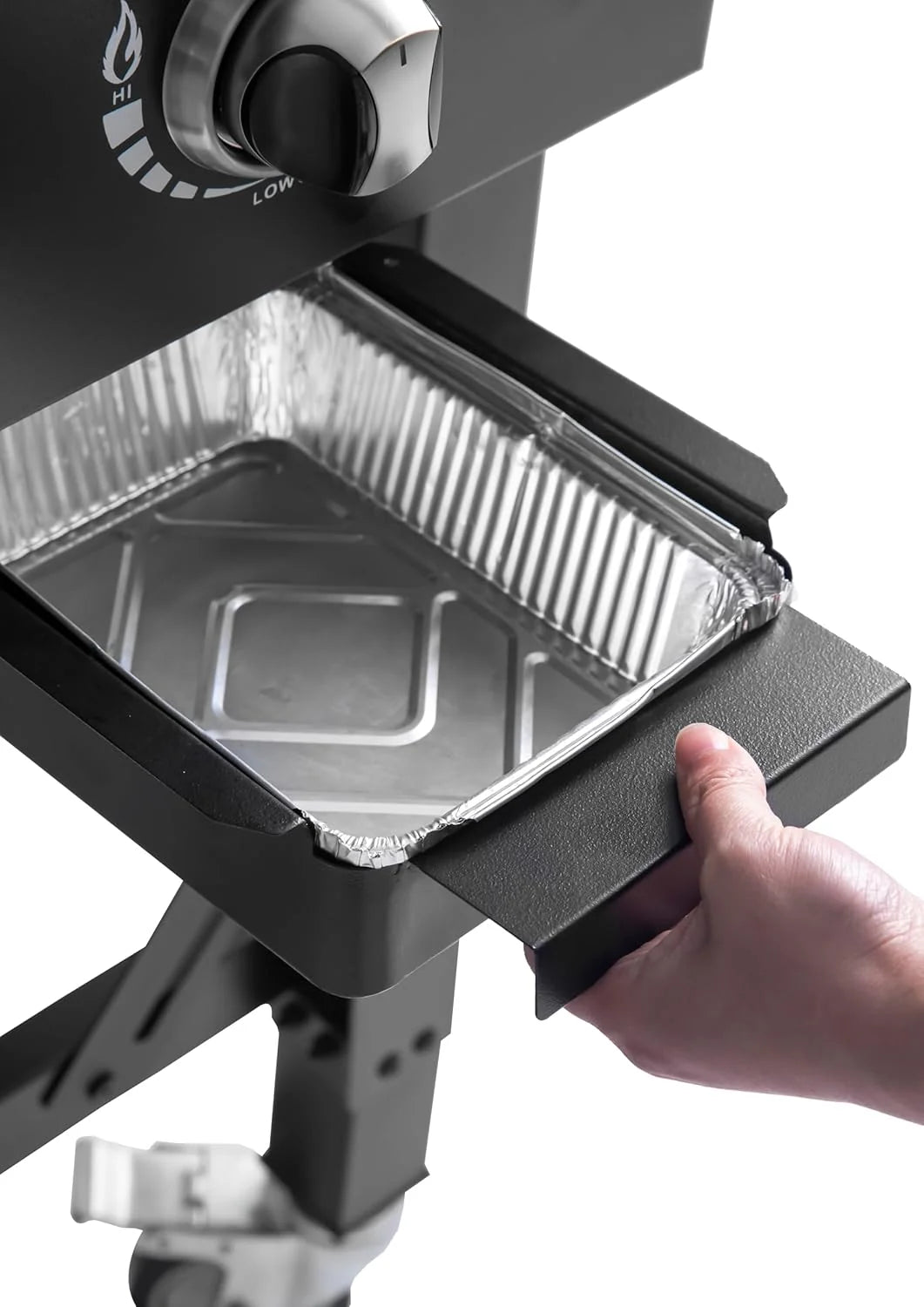 METRO PROFESSIONAL Barbecue Plancha à Gaz avec 4 Brûleurs Dayton, Acier Inoxydable, 14.8 kW, Allumage par Impulsion, 4 roulettes Pivotantes, Pliable, Noir