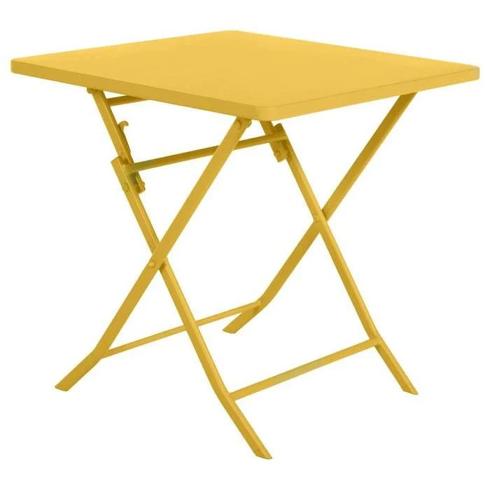 Table de jardin pliante carrée "Greensboro" pétrole 2 places en acier traité époxy - Hespéride