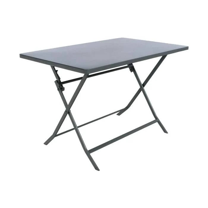 Table de jardin pliante carrée "Greensboro" pétrole 2 places en acier traité époxy - Hespéride