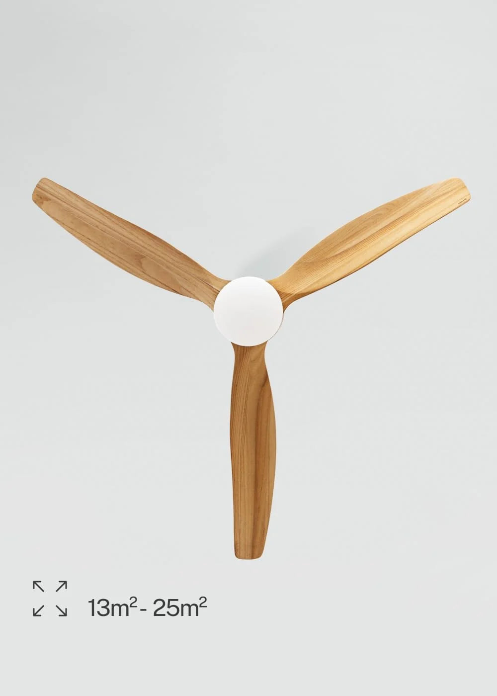 CREATE / WINDCALM CONCRETE/Ventilateur de plafond blanc bois clair avec télécommande / 40W, Carcasse en plâtre personnalisable, Ø132 cm, programmable, fonction été-hiver, lumière LED 3 températures