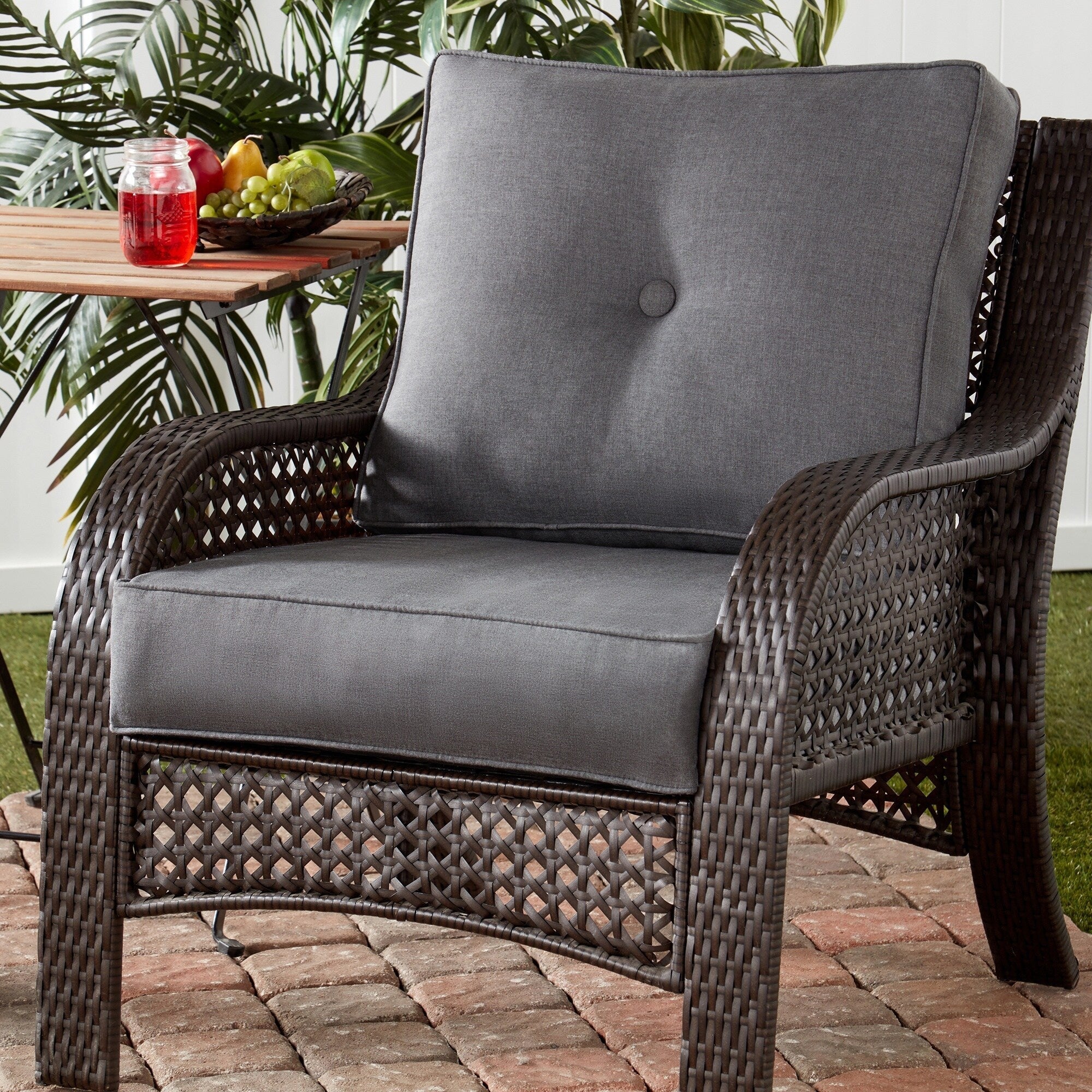 Ensemble de deux coussins d'extérieur haut de gamme Sunbrella pour assise profonde