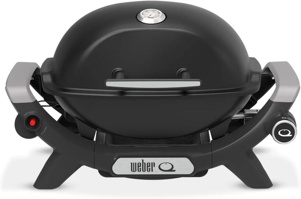 Weber Barbecue à gaz Q 1100N / Barbecue portable léger pour camping, patios et balcons avec brûleur haute efficacité, grilles en fonte émaillée et allumage électronique, noir