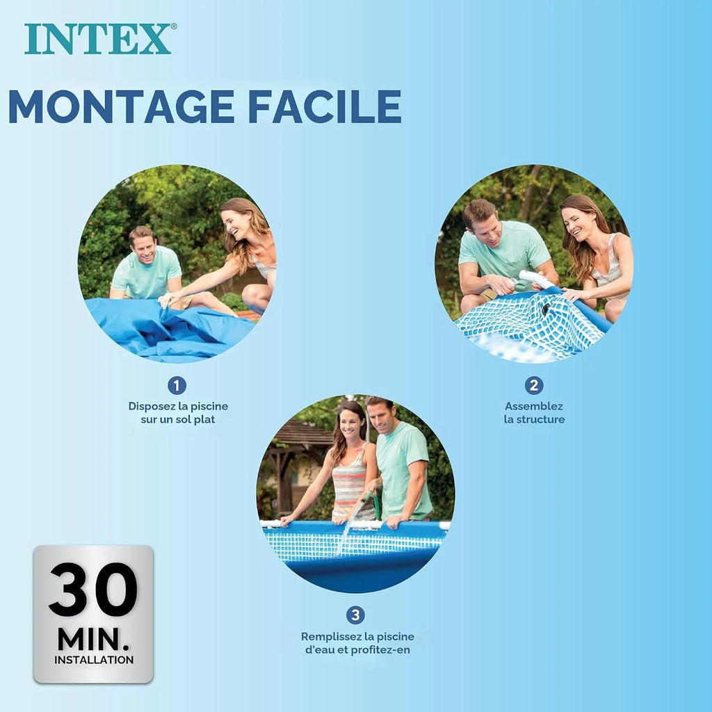 Intex Piscine Metal Frame Junior rectangulaire Tubulaire (l) 2,20 x (l) 1,50 x (h) 0,60m