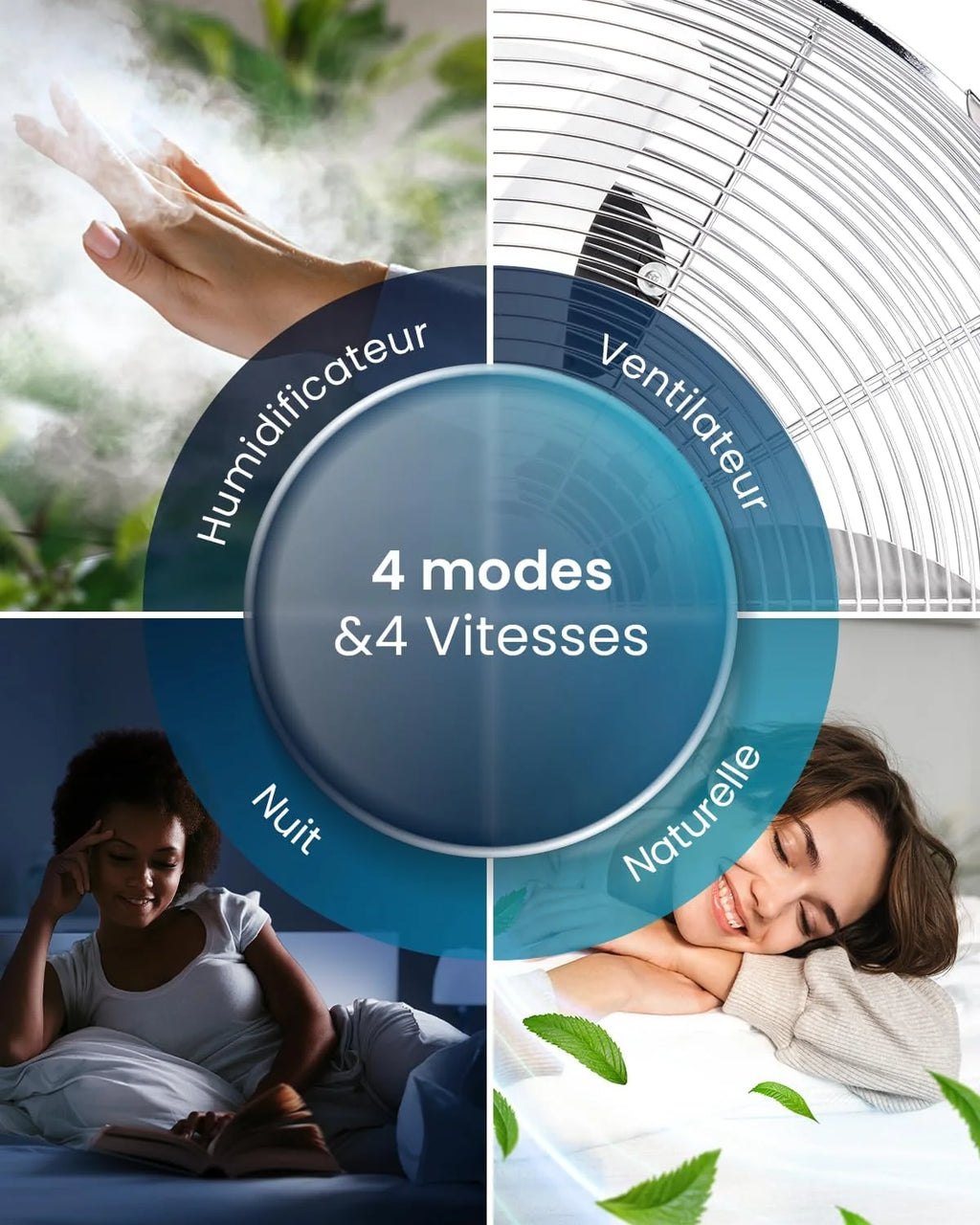 Pro Breeze OmniAir Rafraichisseur d'Air 7L 3en1, 7 Vitesses, 3 Modes, Oscillant, Minuterie 10h, Climatiseur Mobile Sans Évacuation, Silencieux, Sans Conduit, Ventilateur Refroidisseur d'Air