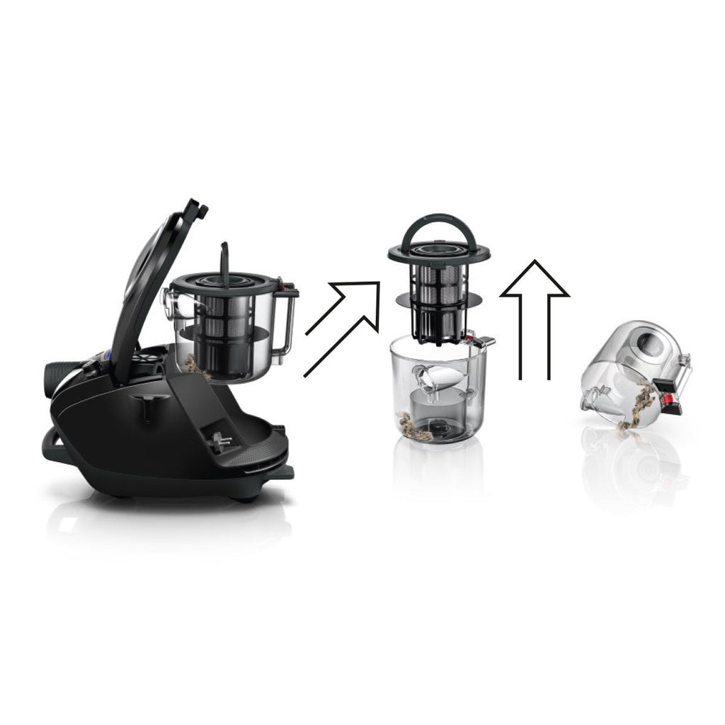 Bosch Electroménager Série 8, BGS7MS64, aspirateur traîneau sans Sac ProSilence, extrêmement Silencieux, Technologie SensorBagless et système de Netto