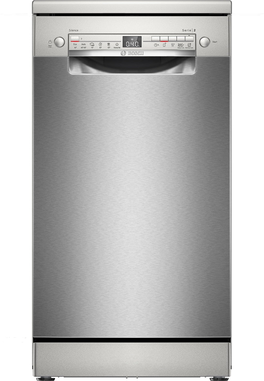 Bosch SPS2HKI58E, Série 2, Lave-vaisselle pose-libre, 45 cm, 10 couverts, Home connect, Inox