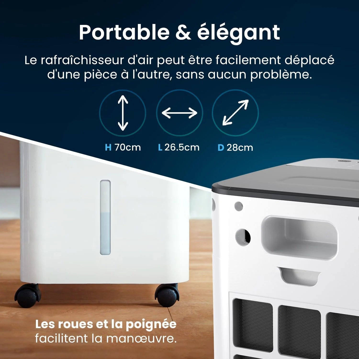 Pro Breeze Rafraîchisseur d'Air Portable 5L, Ventilateur, Humidificateur, 3 Vitesses, Oscillation Automatique, Minuterie, Télécommande - Refroidisseur d'Air par évaporation Mobile et Puissant