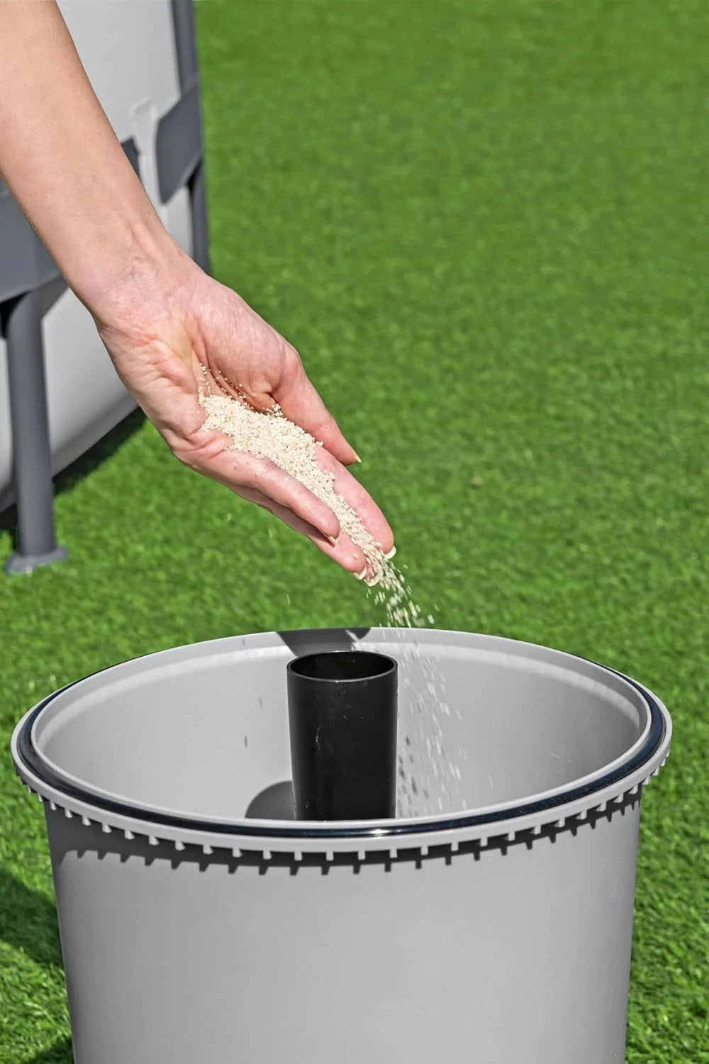Bestway Pompe de filtration à sable pour piscine hors sol 3 596 L - 30,6 cm x 30,6 cm x 62 cm - Gris/Vert