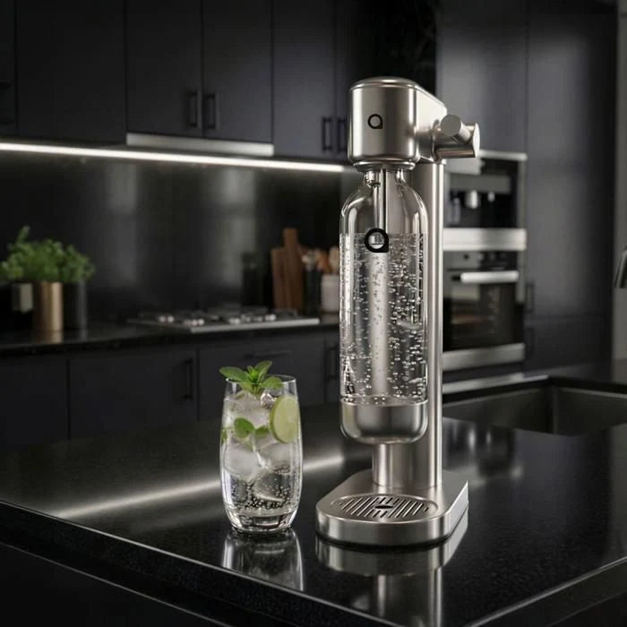 Aquafloow Machine à soda eau pétillante – acier – 3 bouteilles de 0,8 l – cylindre CO₂ inclus - Réglage d'intensité des bulles