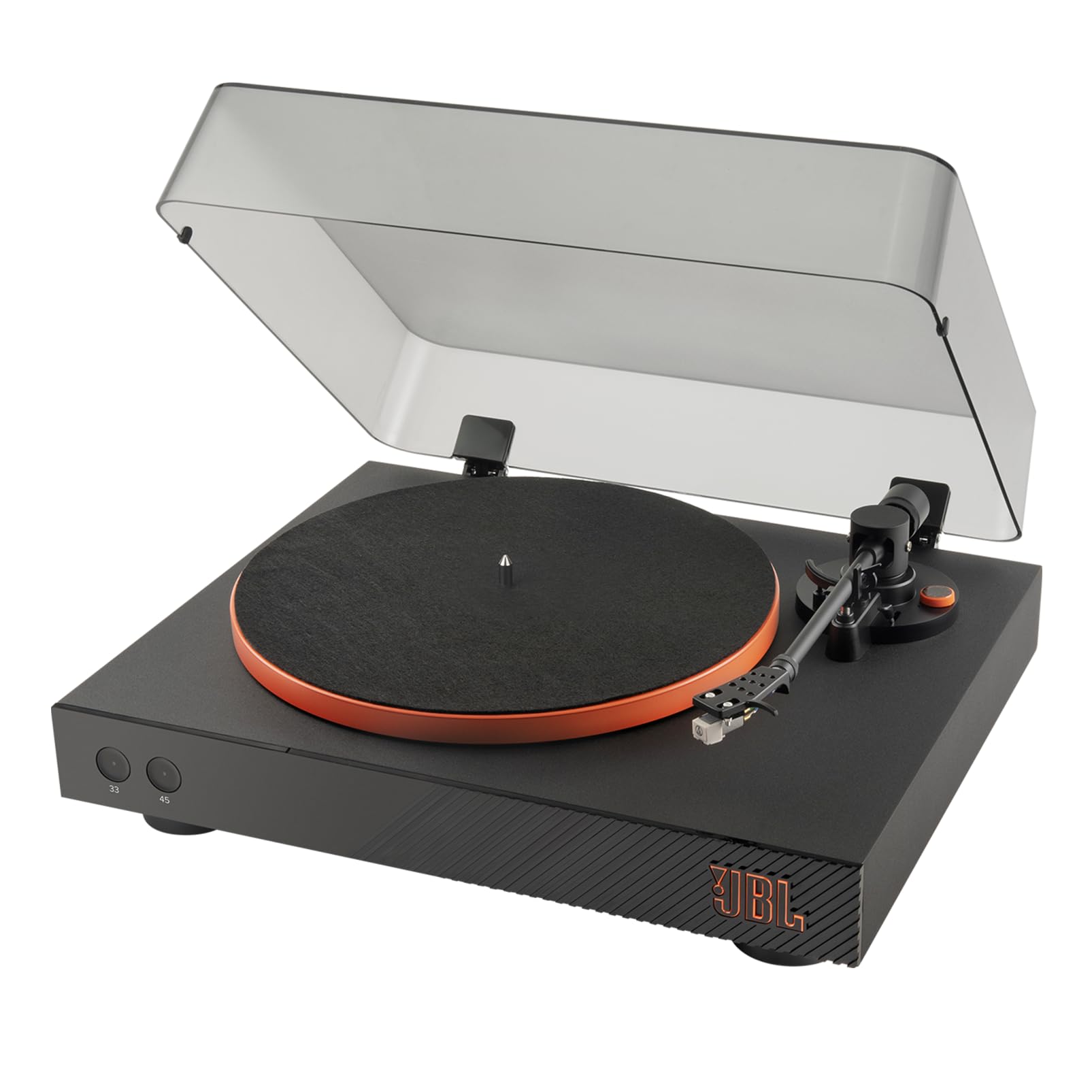 JBL Spinner BT, Platine Bluetooth avec AptX-HD, design dynamique, porte-cellule amovible, plateau en aluminium et entraînement par courroie, cellule m