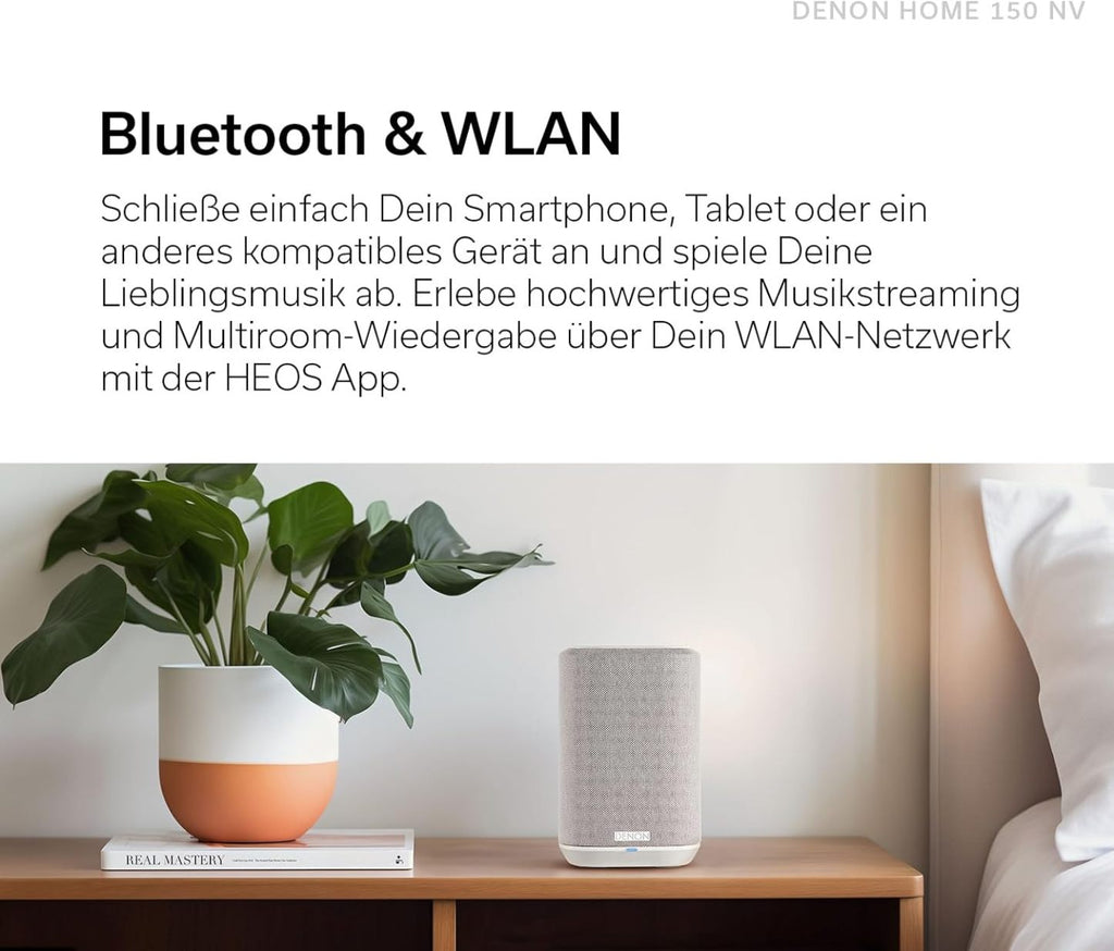 Denon Home 150 enceinte multiroom Hi-Fi avec HEOS intégré, Alexa intégrée, Wi-Fi, Bluetooth, USB, AirPlay 2, audio Hi-Res, noir