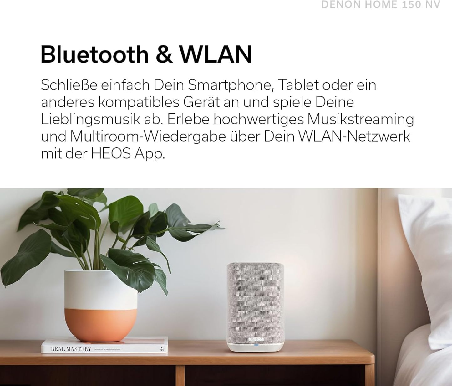 Denon Home 150 enceinte multiroom Hi-Fi avec HEOS intégré, Alexa intégrée, Wi-Fi, Bluetooth, USB, AirPlay 2, audio Hi-Res, noir