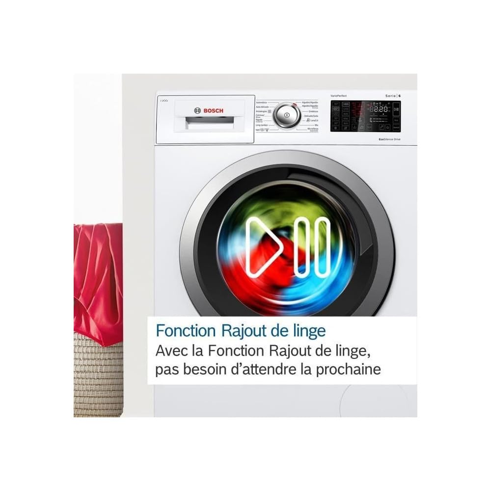 Bosch WGE02406FR, Série 2, Lave-linge pose-libre, 7 kg, EcoSilence Drive, 1400 trs/min, 44l, Blanc