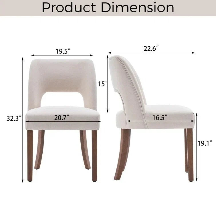 Lot de 4 chaises de salle à manger tapissées de tissu