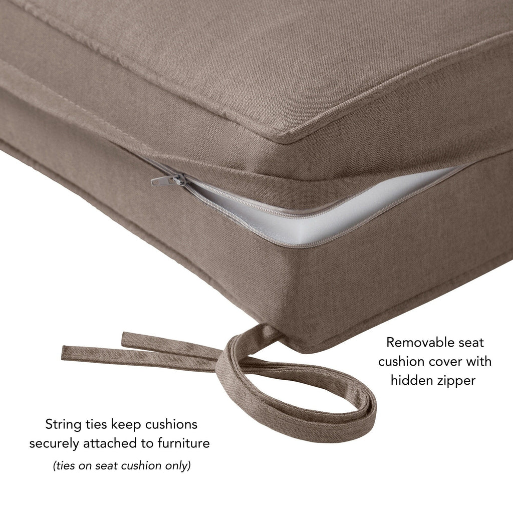 Ensemble de deux coussins d'extérieur haut de gamme Sunbrella pour assise profonde
