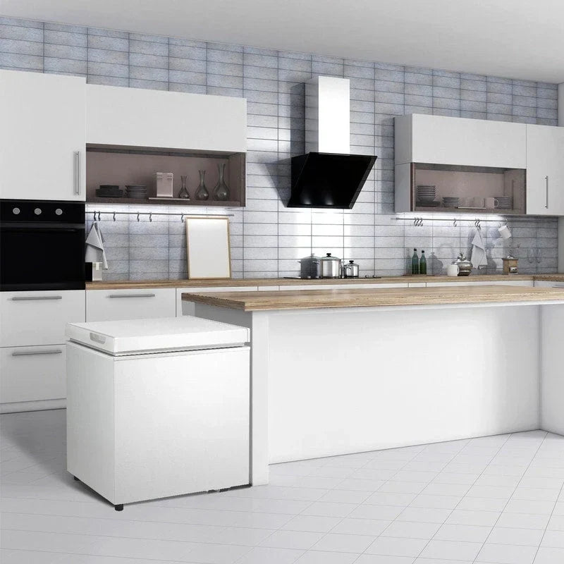 Congélateur coffre de 51 L avec panier amovible, drain inférieur, thermostat à 7 niveaux, conception autonome pour la maison et l'appartement