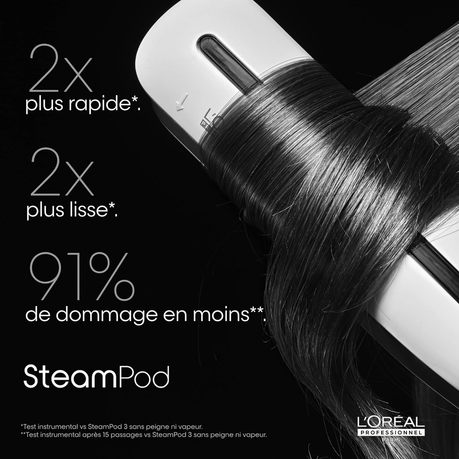Steampod 3 - Lisseur Vapeur Professionnel 2-en-1 : Lissage & Ondulations - Céramique Fer à lisser à la technologie vapeur - Adapté à tous types de cheveux - L'Oréal Professionnel -