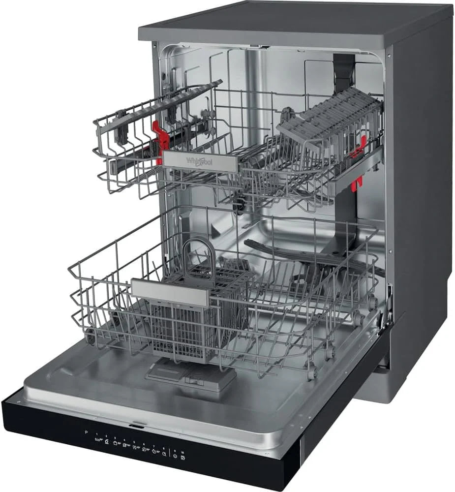 Whirlpool Lave-vaisselle, couleur inoxydable, grande capacité – WFO 3T141 X
