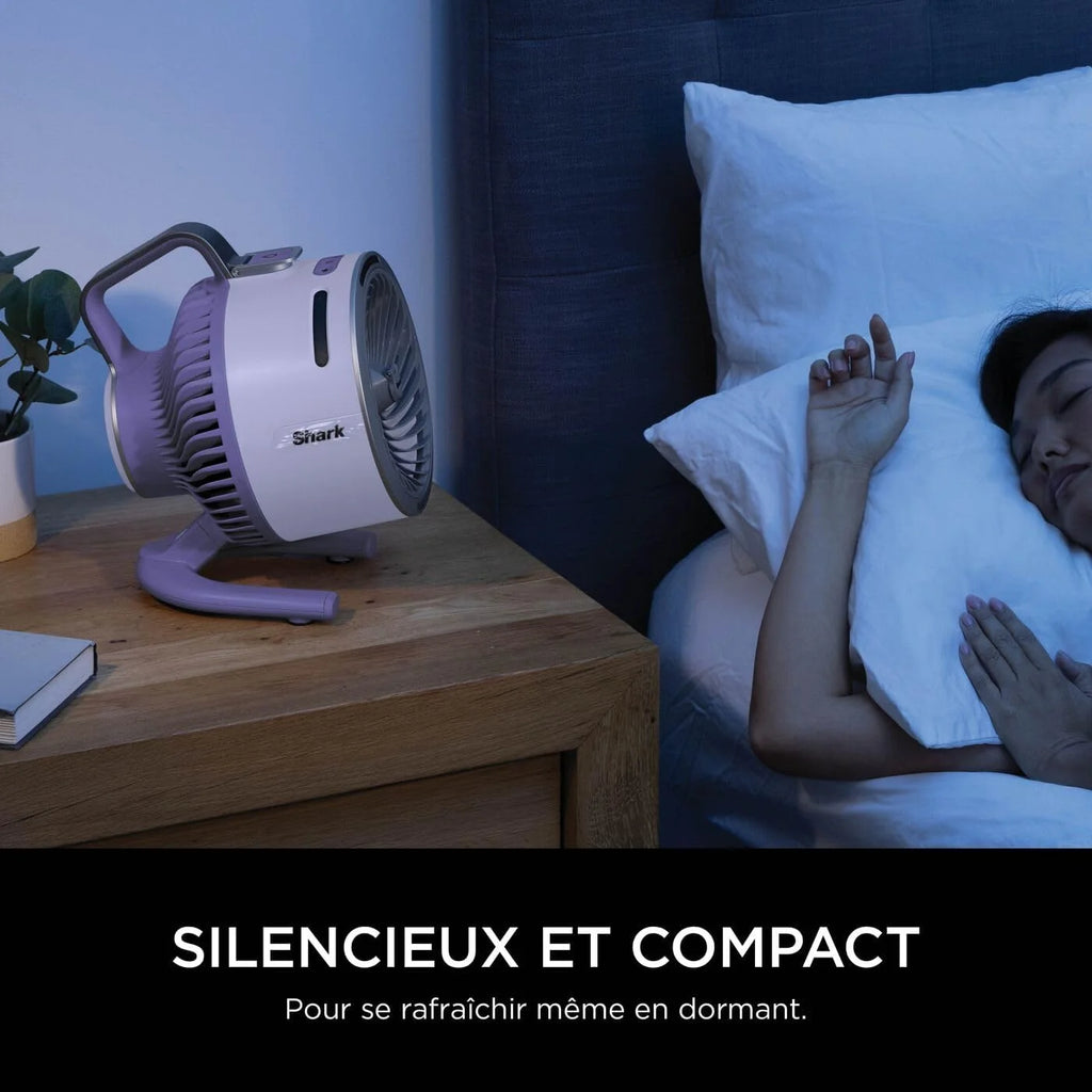 Shark FlexBreeze HydroGo, ventilateur brumisateur portable, rafraîchisseur d'air silencieux intérieur/extérieur, discret et durable, avec/sans fil, léger, 5 réglages de vitesse, Lila FA050EULV
