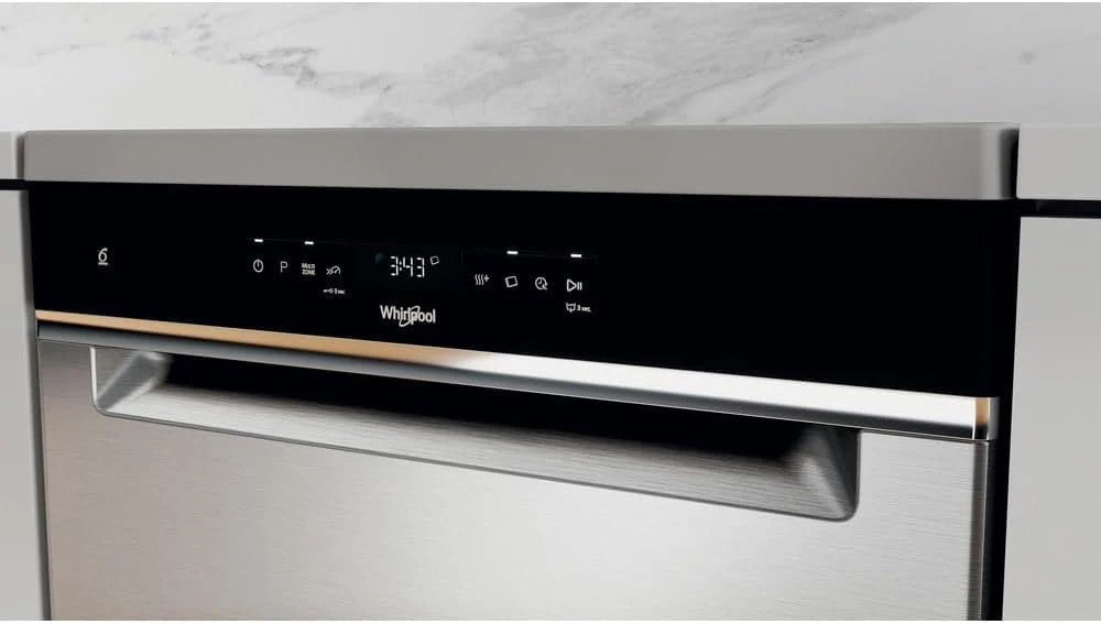 Whirlpool Lave-vaisselle, couleur inoxydable, grande capacité – WFO 3T141 X