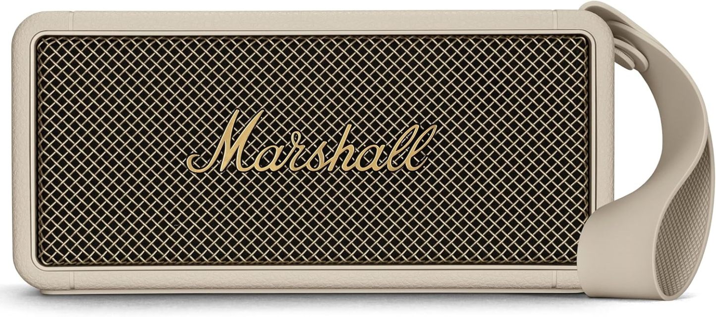 Marshall Middleton enceinte Bluetooth portable sans fil, plus de 20 heures d’autonomie, étanche IP67 – Crème