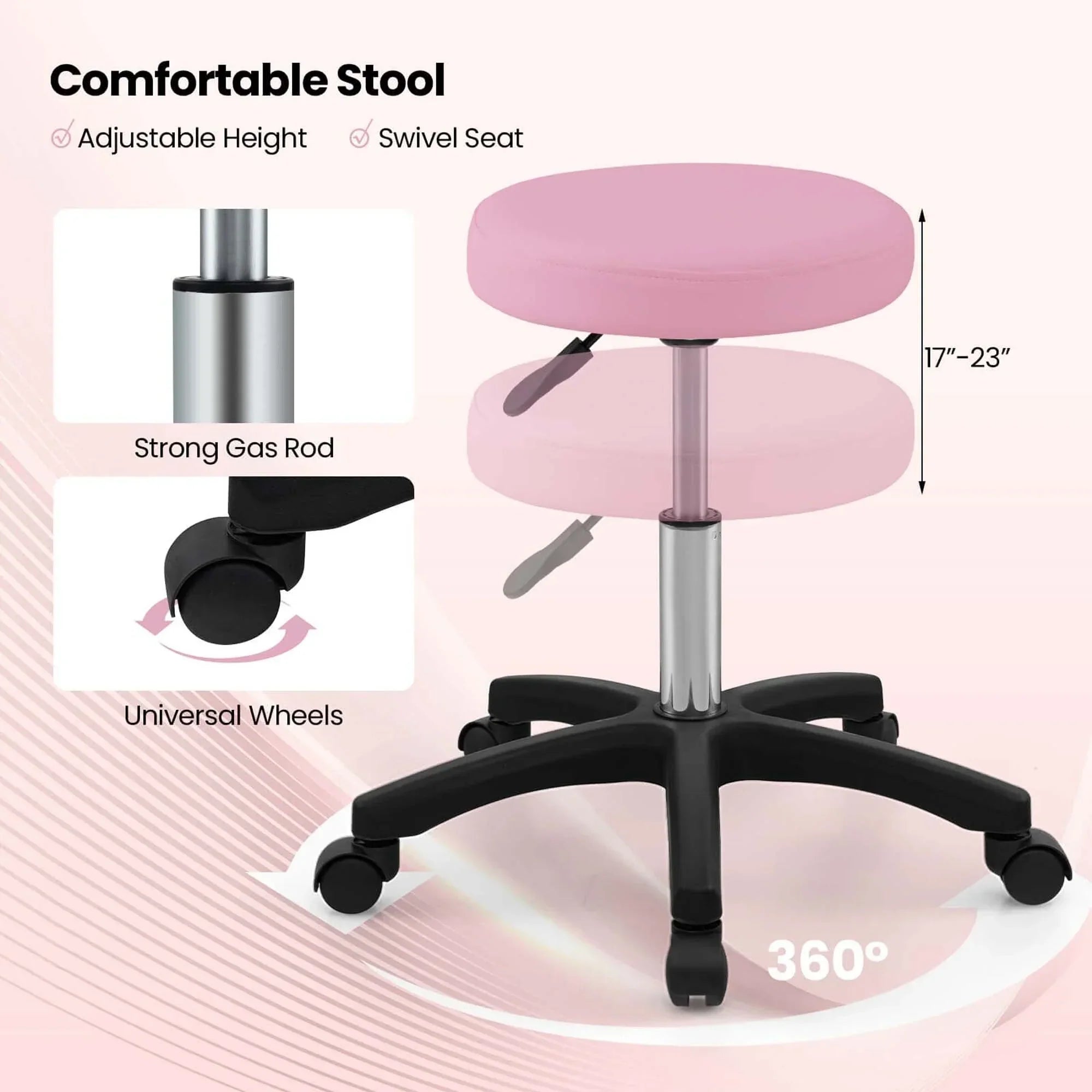 Costway Lit de massage 72" avec tabouret hydraulique et dossier réglable