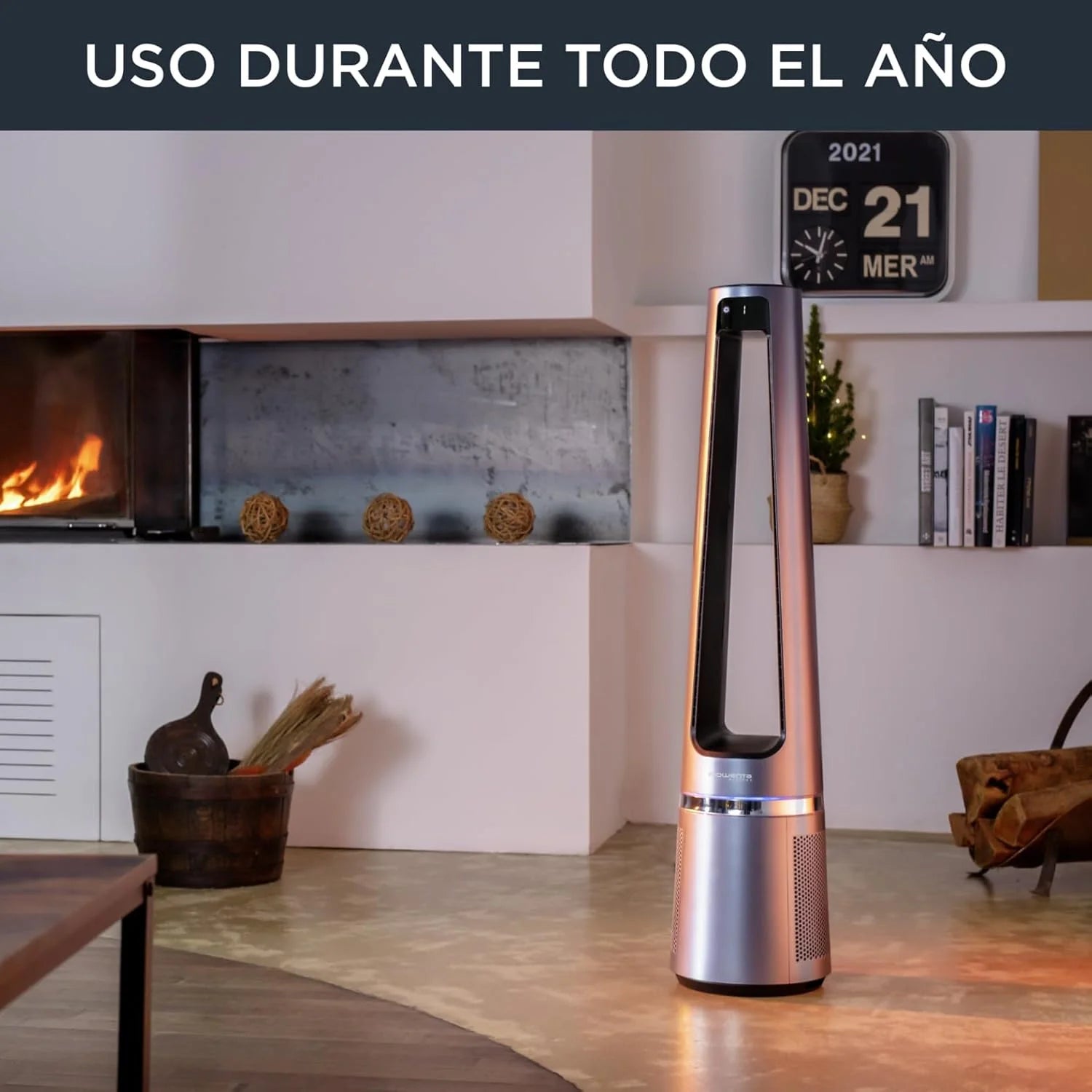 Rowenta Eclipse 2-en-1 Ventilateur purificateur, Ventile et filtre l'air, Particules fines, 32 dB (A), Puissant, Oscillation, 12 vitesses, Minuteur, Départ différé QU5030F0