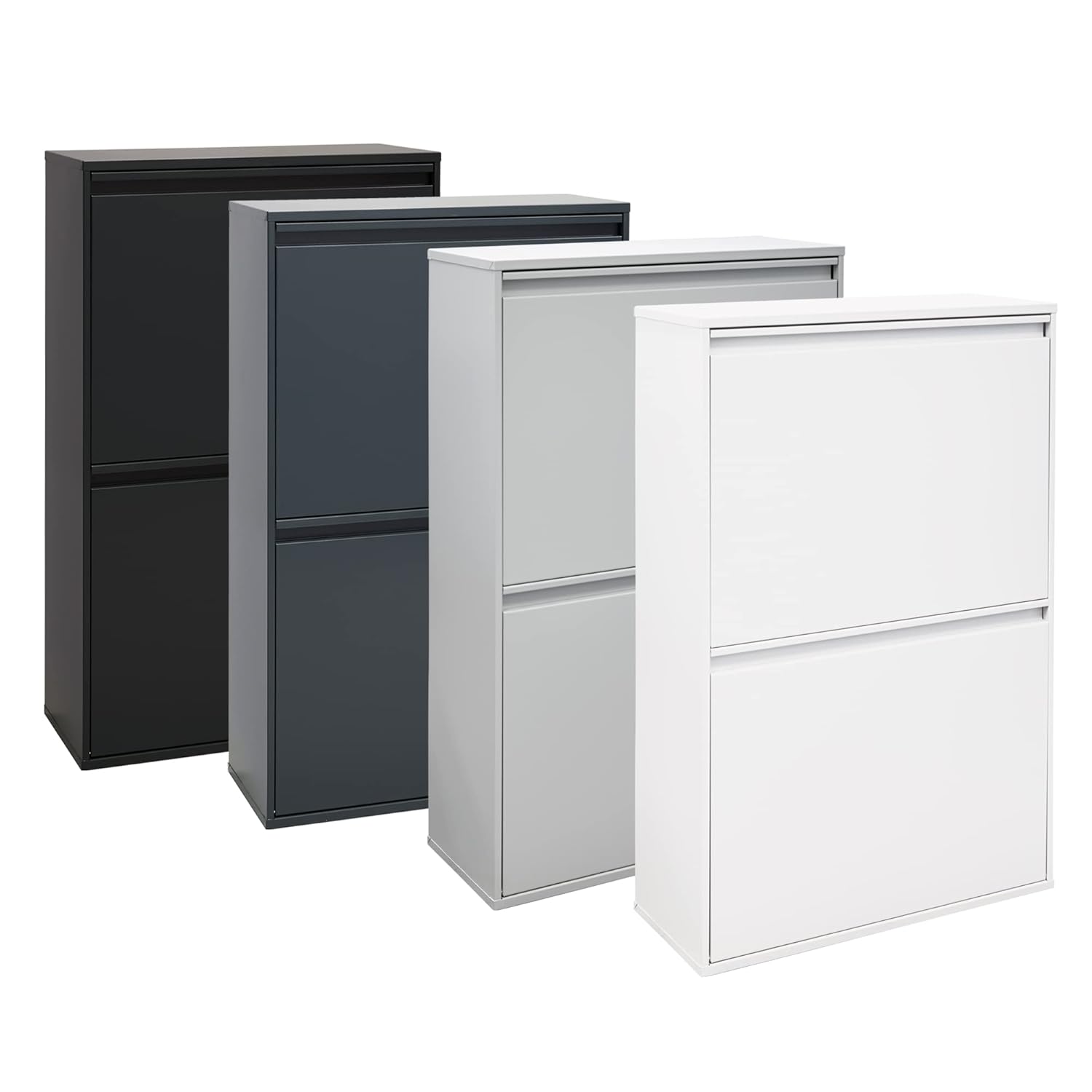 ARREGUI Basic CR604-B Poubelle de Recyclage Cuisine 4 Bacs | 4 x 17 L (68 L) | Poubelle de Tri Sélectif 4 Rangements | Meuble Poubelle en Acier avec 4 Seaux | Sac Poubelle | anthracite : Cuisine et Maison