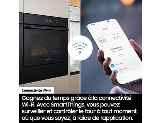 SAMSUNG Micro ondes Encastrable NQ5B4513GBS niche de 45 cm, 50 litres, Wifi