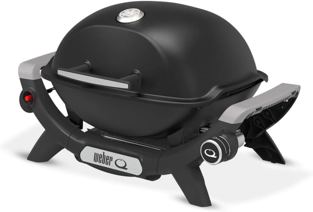 Weber Barbecue à gaz Q 1100N / Barbecue portable léger pour camping, patios et balcons avec brûleur haute efficacité, grilles en fonte émaillée et allumage électronique, noir