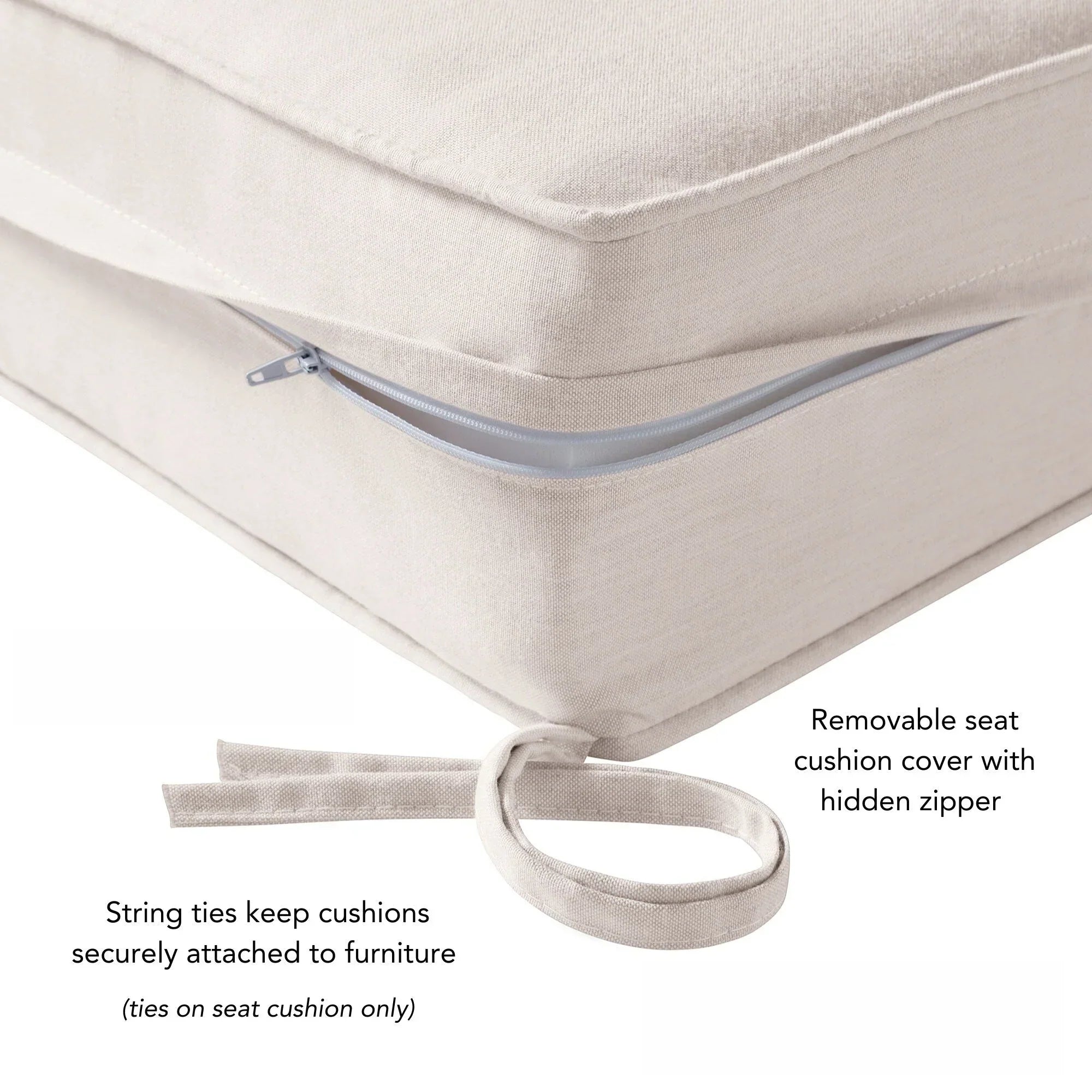 Ensemble de deux coussins d'extérieur haut de gamme Sunbrella pour assise profonde