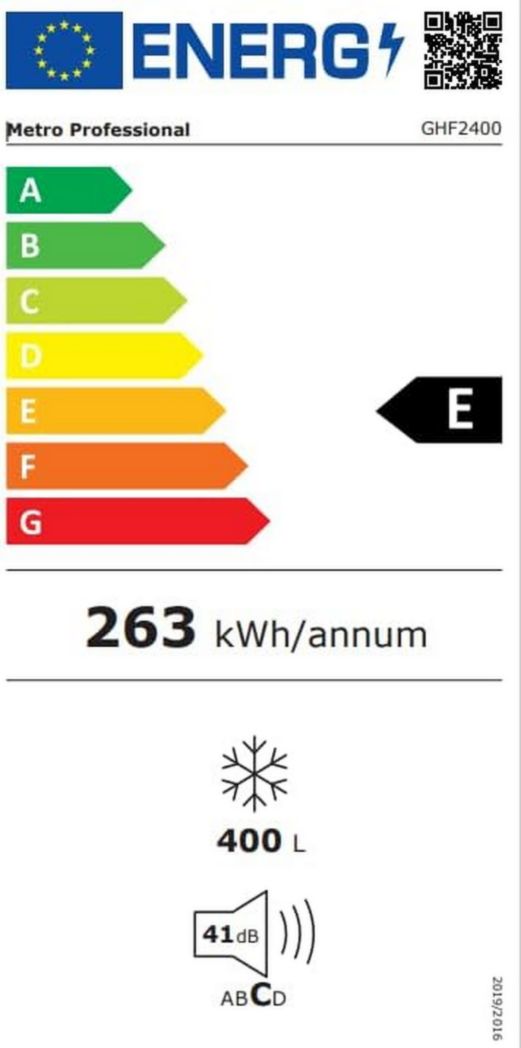Congélateur coffre professionnel METRO GHF2700S, acier, 188 x 73,5 x 94,5 cm, 700 L, 125 W, 3 paniers, éclairage LED, avec serrure, blanc/gris