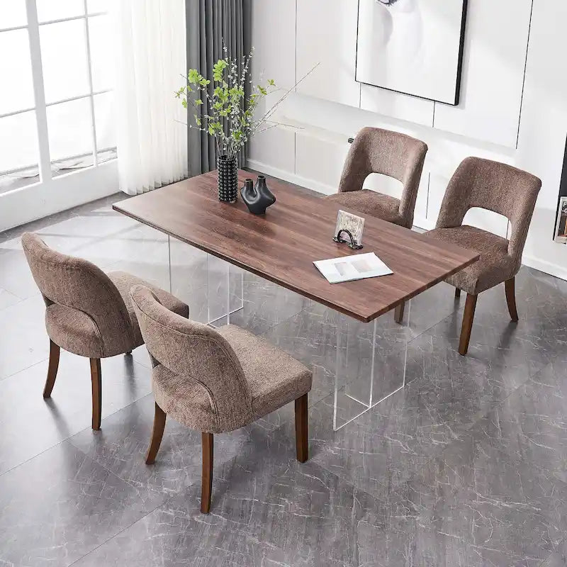 Lot de 4 chaises de salle à manger tapissées de tissu
