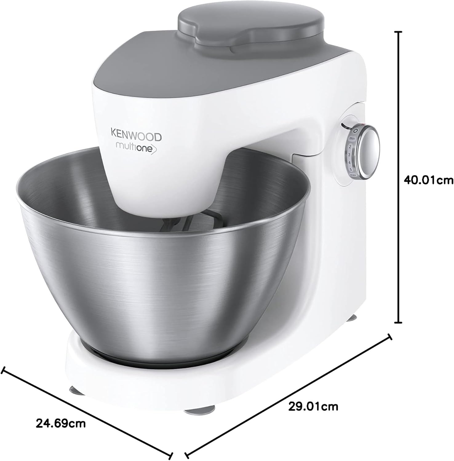 Kenwood MultiOne Robot Ptissier KHH326WH, Bol Multifonction, Centrifugeuse, Blender, Presse-Agrumes et Hachoir, 1000 W, 4,3 Litres, Plastique, Blanc