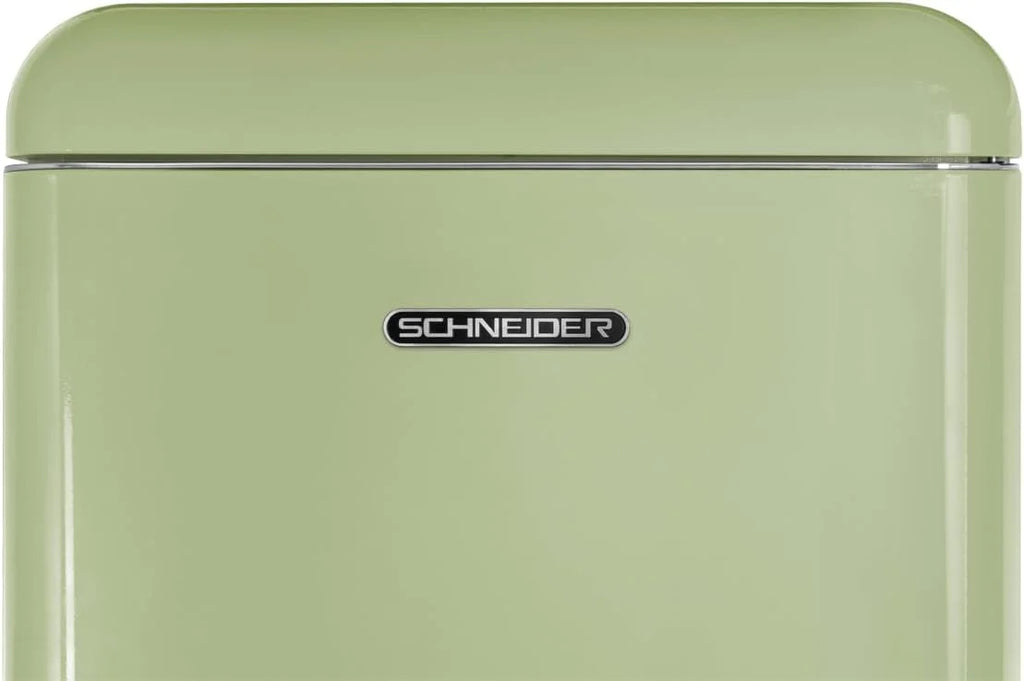 SCHNEIDER SCDD208VVA, Réfrigérateur 2 portes, 211L (172+39), Froid statique, Dégivrage automatique, 3 clayettes verre, Thermostat réglables, Pieds réglables,Vert amande