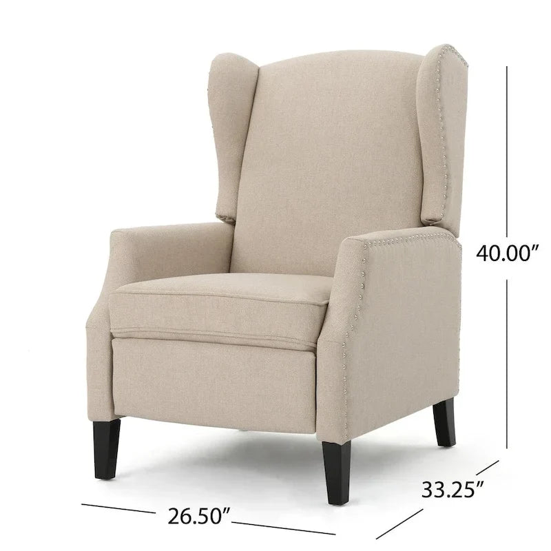 Fauteuil inclinable à dossier haut, rembourré, style classique, pour salon