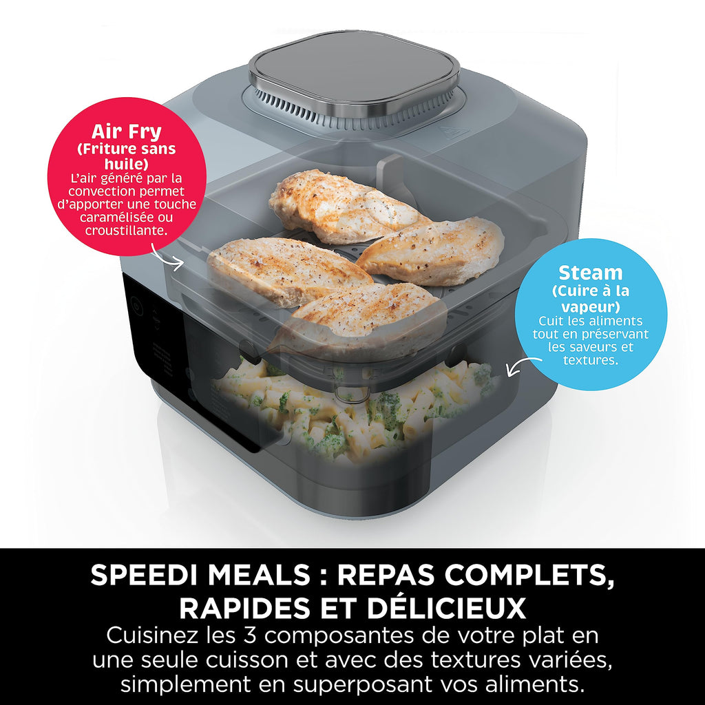 Ninja Speedi 10-en-1 Cuiseur rapide, Air Fryer, Friteuse à air et Multicuiseur, 5.7L, Repas pour 4 en 15 minutes, Vapeur, Gril, Cuire au four, Rôtir,