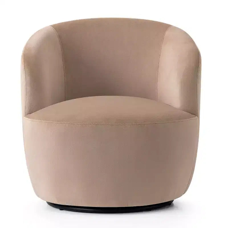 Fauteuil d'appoint pivotant moderne en velours, Fauteuil barillet rembourré avec rotation à 360°, Fauteuil de salon pour le séjour et le coin lecture - Panipeachy