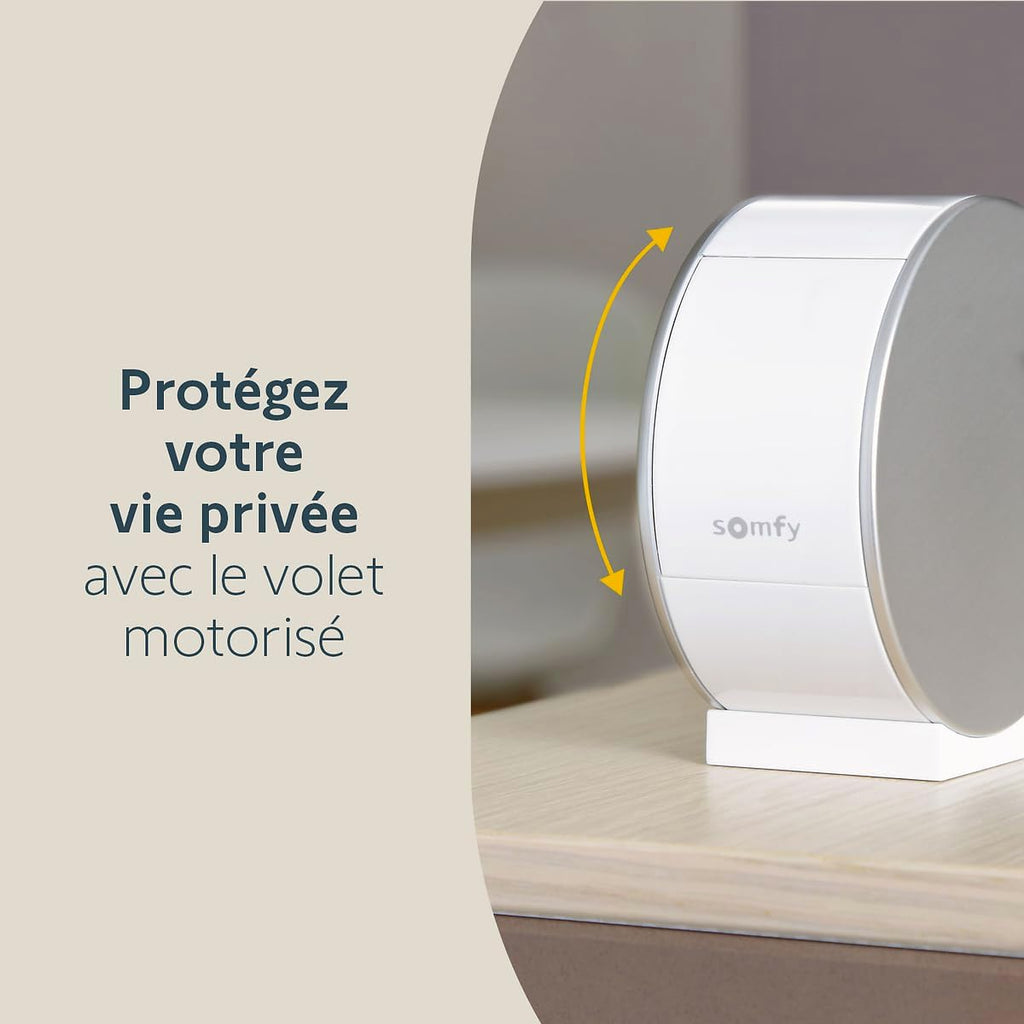 somfy 1870469 - Pack de 2 Indoor Camera, Caméras avec volet motorisé, Vision Nocturne, Détection de Mouvement, Grand Angle, Haut-Parleur, Microphone, Compatible : Alexa, Google Home et Tahoma