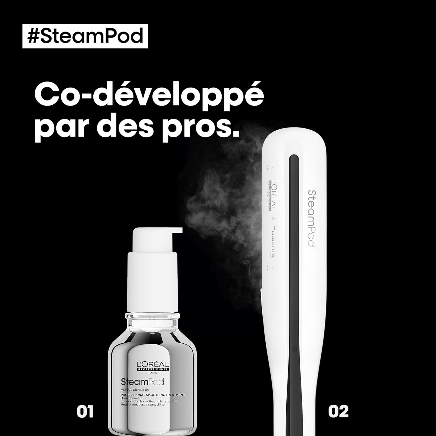 Steampod 3 - Lisseur Vapeur Professionnel 2-en-1 : Lissage & Ondulations - Céramique Fer à lisser à la technologie vapeur - Adapté à tous types de cheveux - L'Oréal Professionnel -