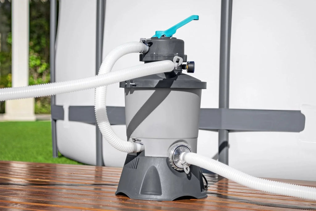 Bestway Pompe de filtration à sable pour piscine hors sol 3 596 L - 30,6 cm x 30,6 cm x 62 cm - Gris/Vert