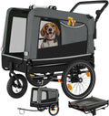 tectake® Remorque Velo Chien 3 en 1 Pliable avec Reflecteurs, Drapeau, Remorques Vélo pour Chiens Aussi comme Poussette Chien Animaux de Compagnie de Taille Moyenne Charge Maximale 40 kg